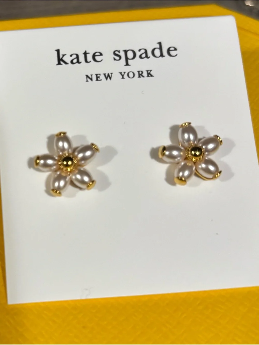 NWOT Kate Spade pearl floral stud earrings
